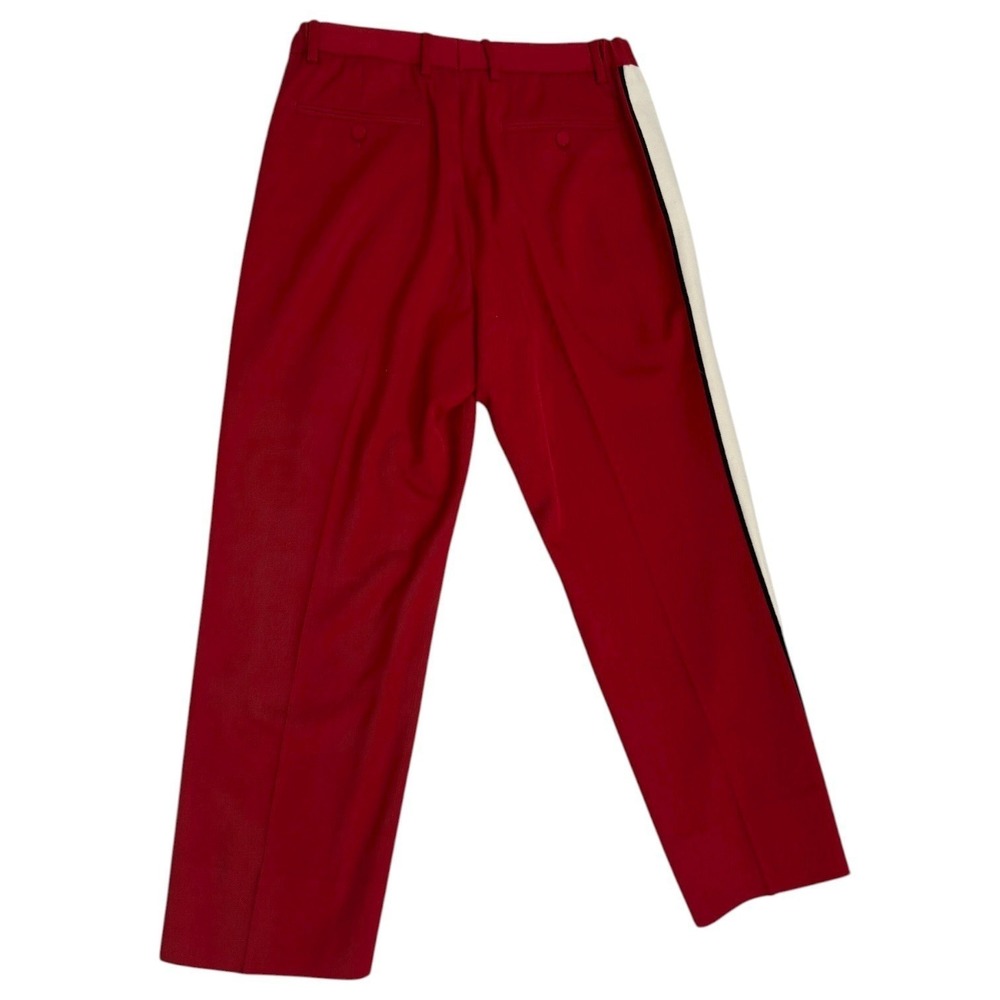 Gucci Band Stripe Red Wool Trouser Pants Unisex Size 48 Made in Italy 32x30 - Picture 6 of 9